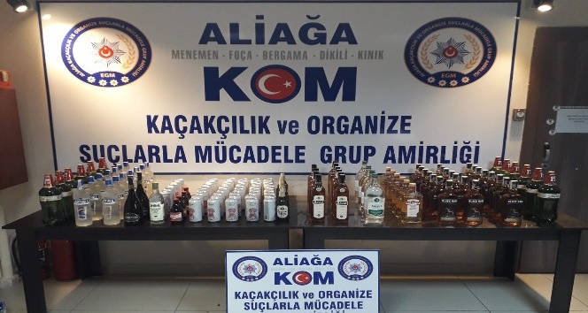 Aliağa'da kaçak içki operasyonu