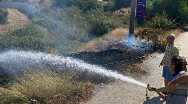 Bodrum'da yangını fark edip söndürdüler