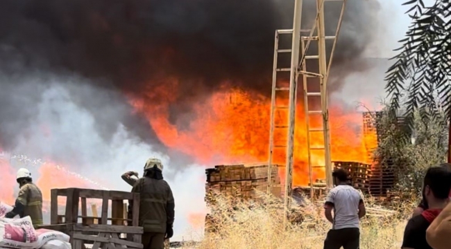 İzmir'de palet depolarında yangın: 3 iş yeri yandı