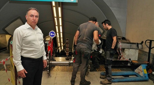 Metronun yürüyen merdivenlerinde geniş kapsamlı bakım çalışması