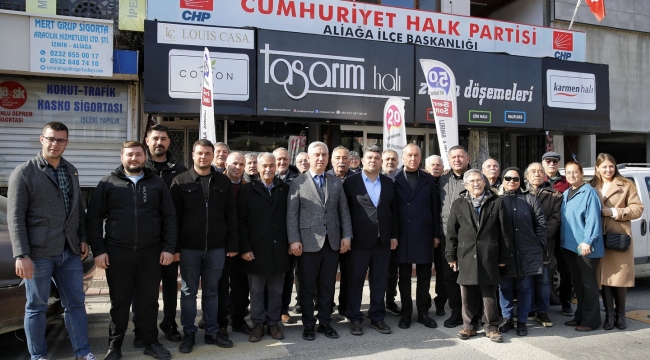 Bergama Belediye Başkanı Tanju Çelik, Aliağa CHP'yi Ziyaret Etti